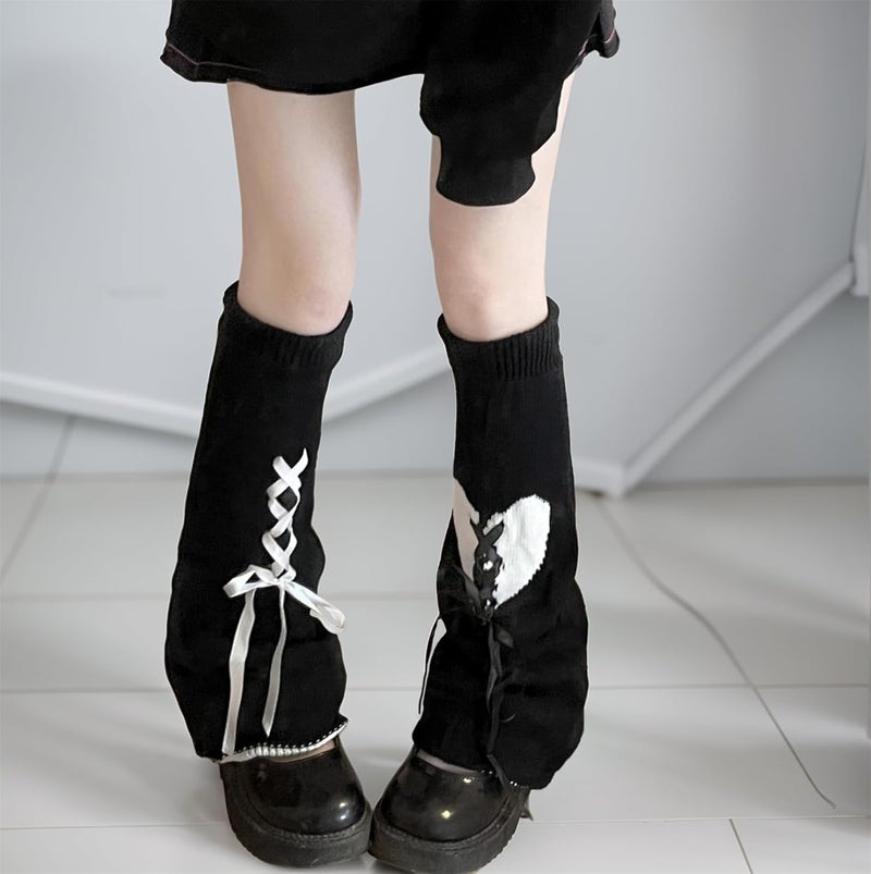Insdark Goth Leg Warmers Women Japanese Gothic Y2k Harajuku Grunge Emo Punk 80s - Image 1